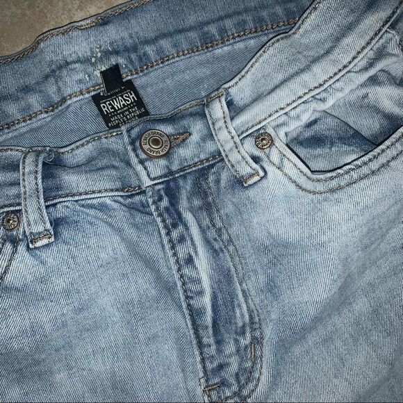 REWASH Distressed/Destroyed Jogger-Style Denim Jeans Size 5/27  - Picture 3 of 7